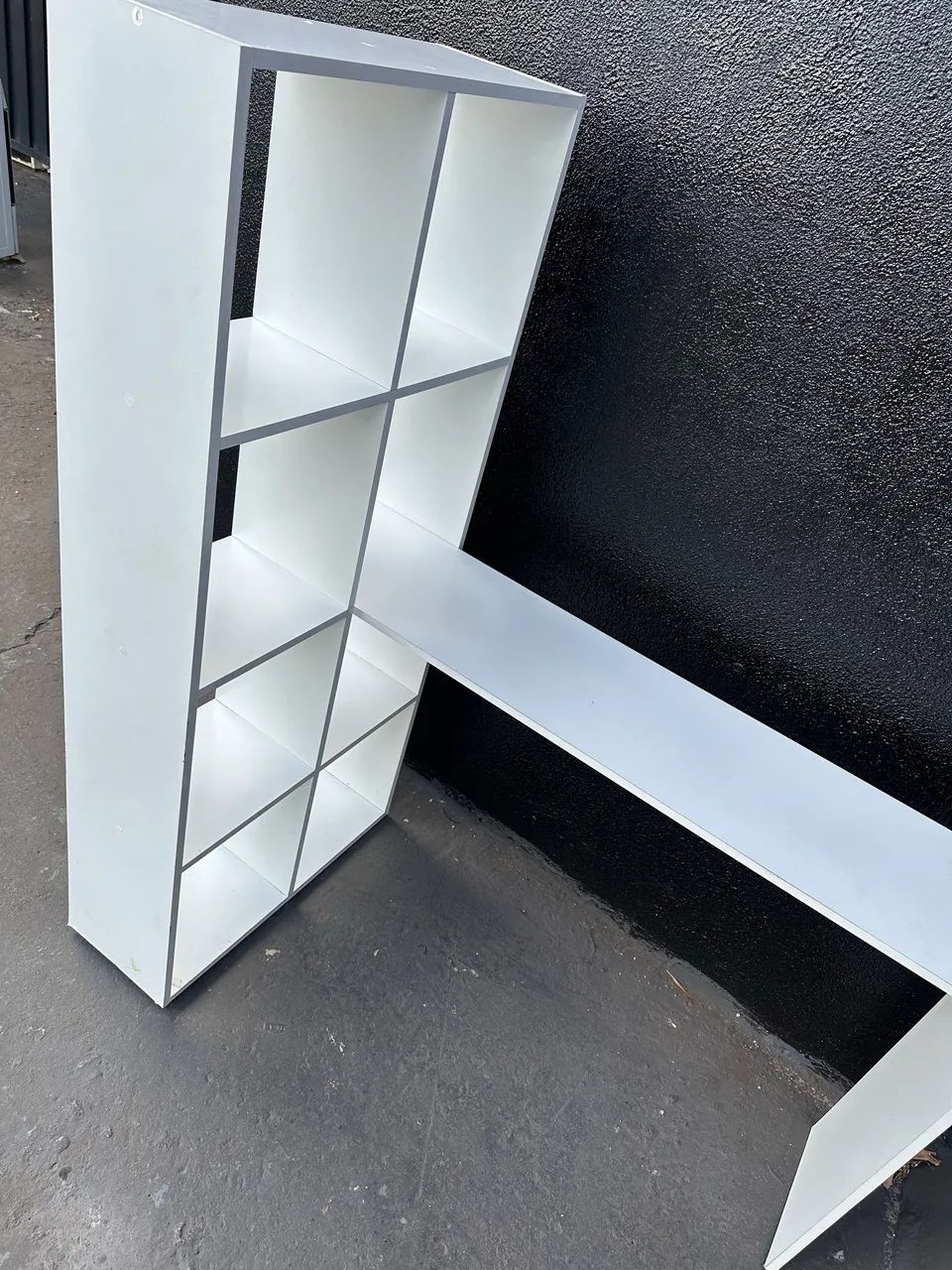 Escrivaninha com Estante Lateral - Mesa de Estudo e Trabalho com 5 Prateleiras  - Foto 4