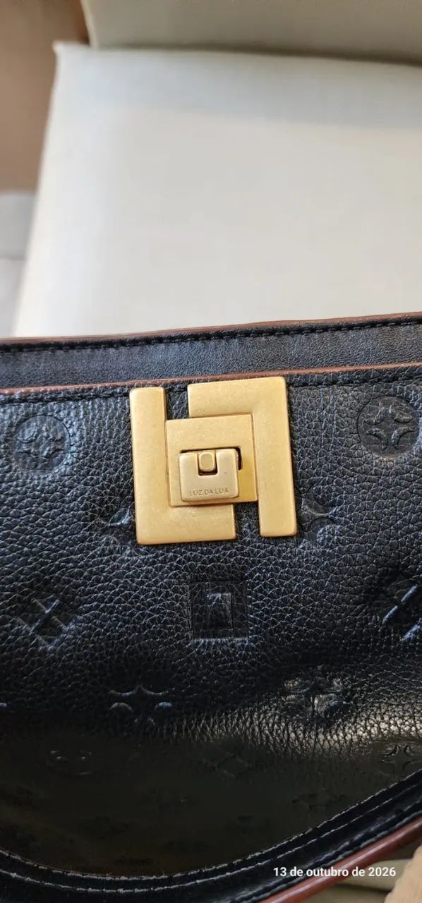 Bolsa Luz da Lua Original Couro Legítimo Preta - Nova - Foto 4
