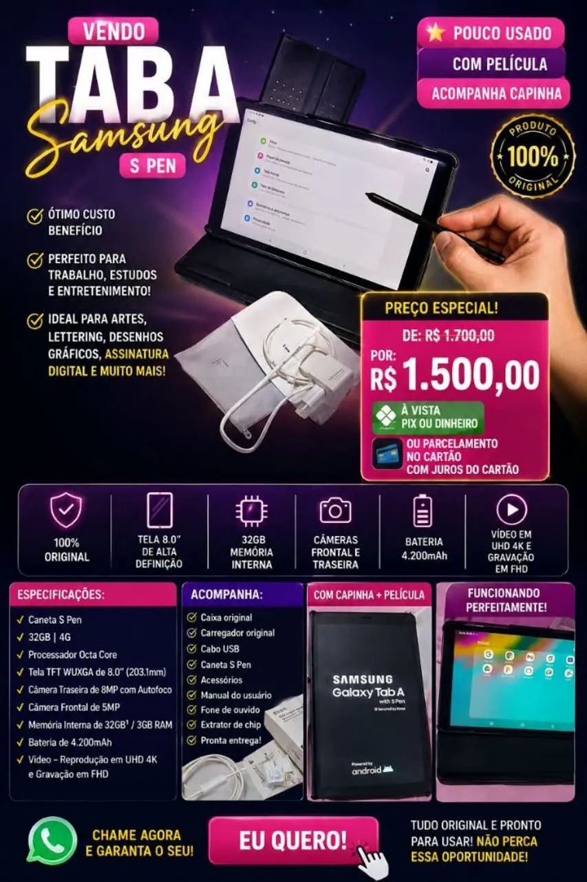 Tablet Samsung Galaxy A S Pen 