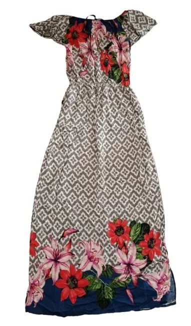 VESTIDO LONGO ESTAMPADO.