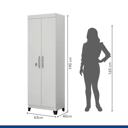 Armário Multiuso 2 Portas com Chave e 5 Prateleiras Asteca  - Foto 4