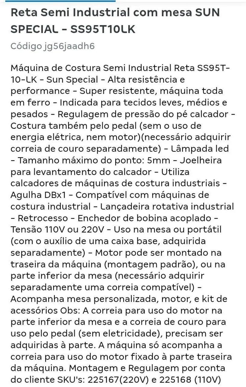 Máquina reta nova Sun Special  - Foto 3