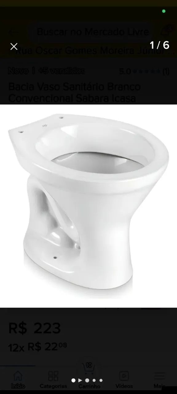 Vaso sanitário convencional 