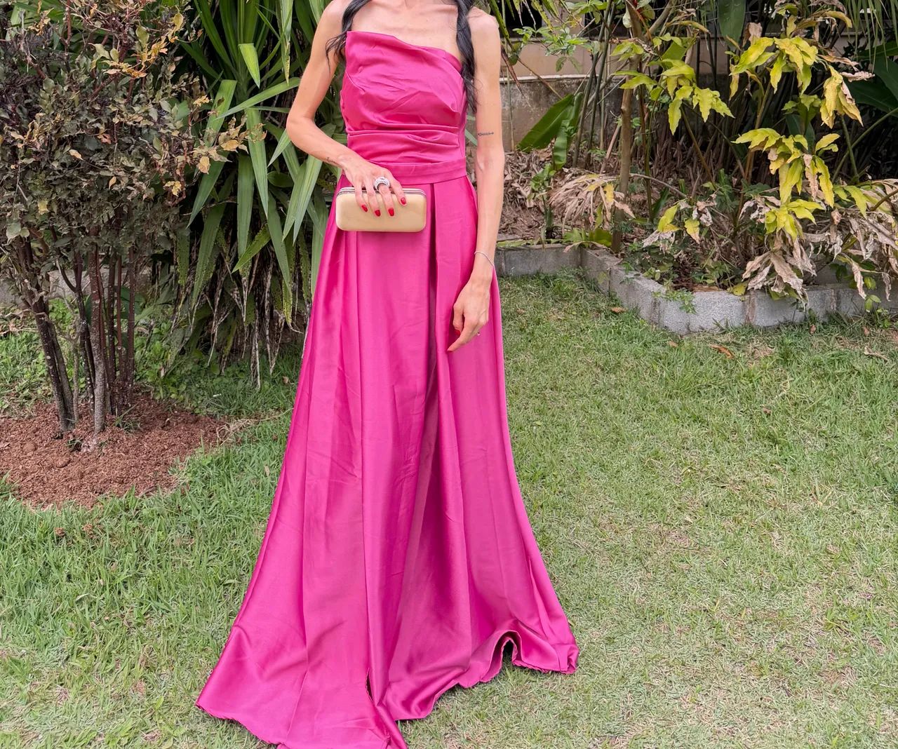 Vestido madrinha rosa 
