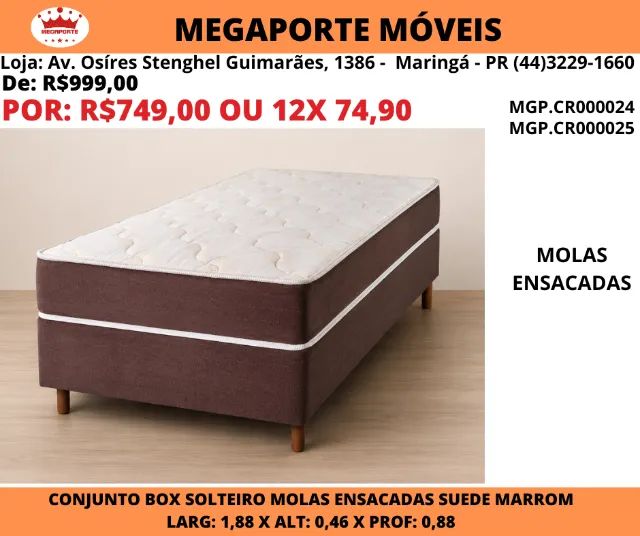 Conjunto Box Solteiro Molas Ensacadas - Foto 3