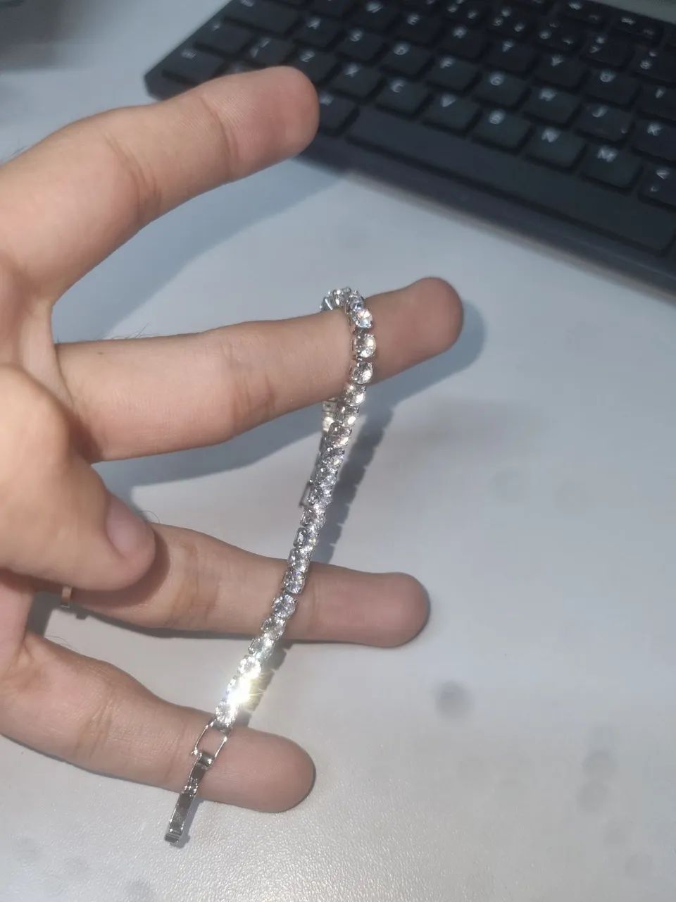 Pulseira Riviera banhada a prata com zirconia 6A - Foto 2