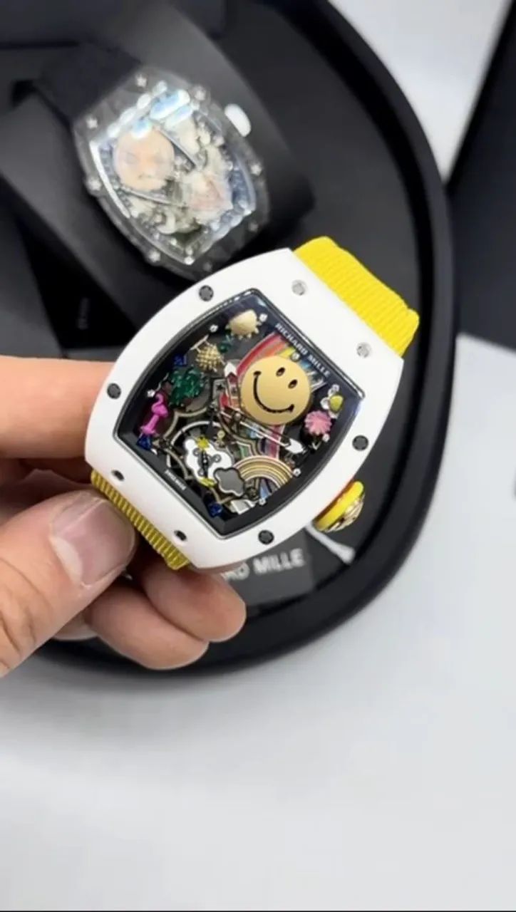 Relógio Super ETA Estilo Richard Mille RM 88 Automatic Tourbillon Smiley - Foto 4