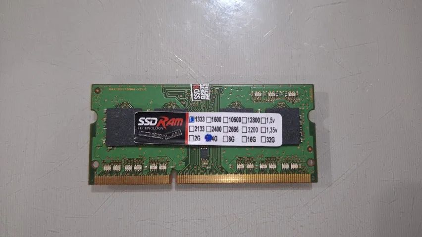 Memóra Ram DDR3 notebook 4gb 1333mhz