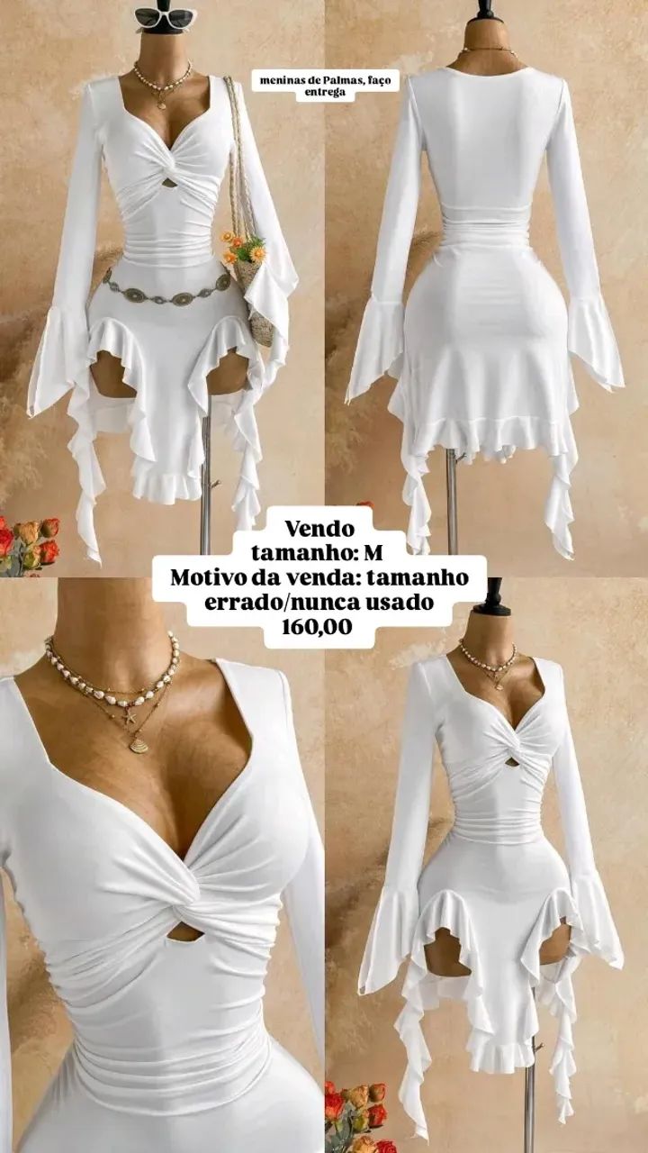 Vestido com fenda dupla de babados - Foto 2