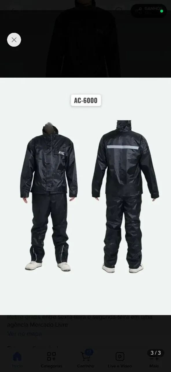 Capa De chuva Atec Nylon 