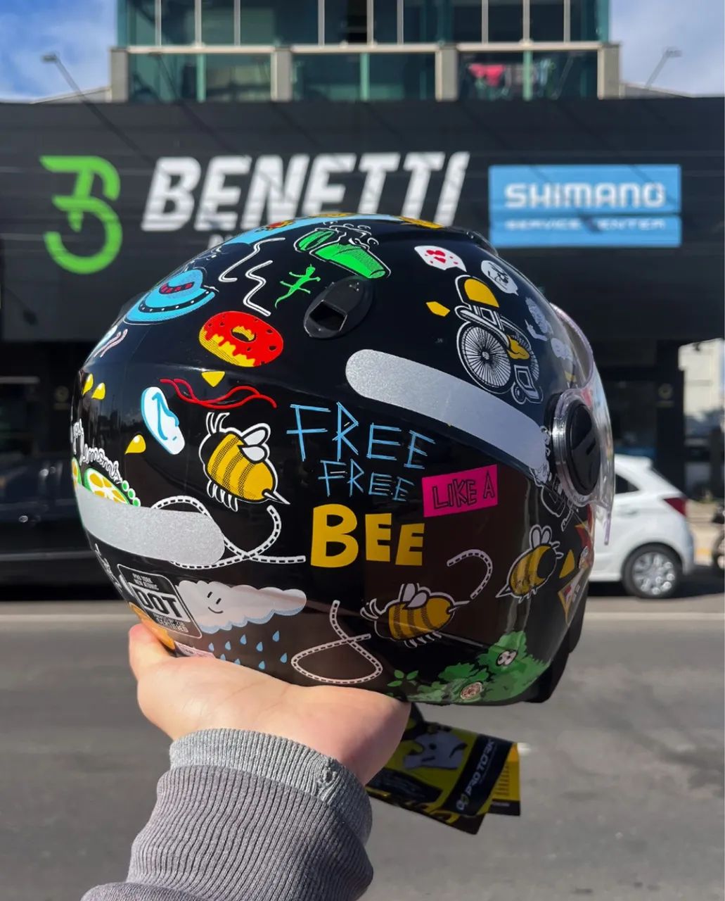Capacete pro tork preto 58 viseira solar 