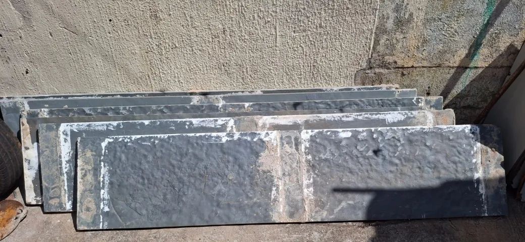 Lot of 6 Gray Slate Stones, 210x45 cm – Ideal for Countertops/Thresholds