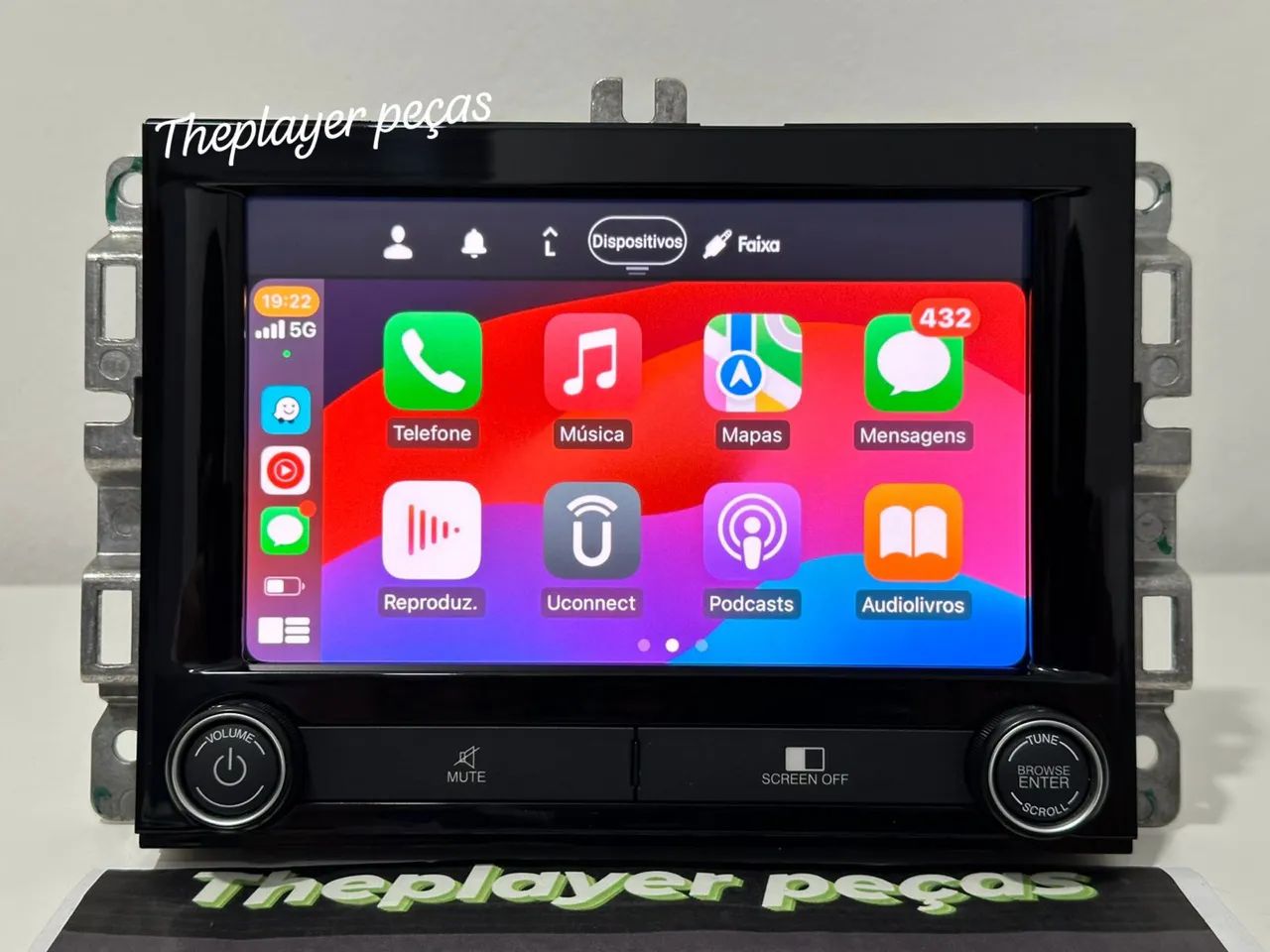 Multimídia Fiat Toro original com código e chicote 