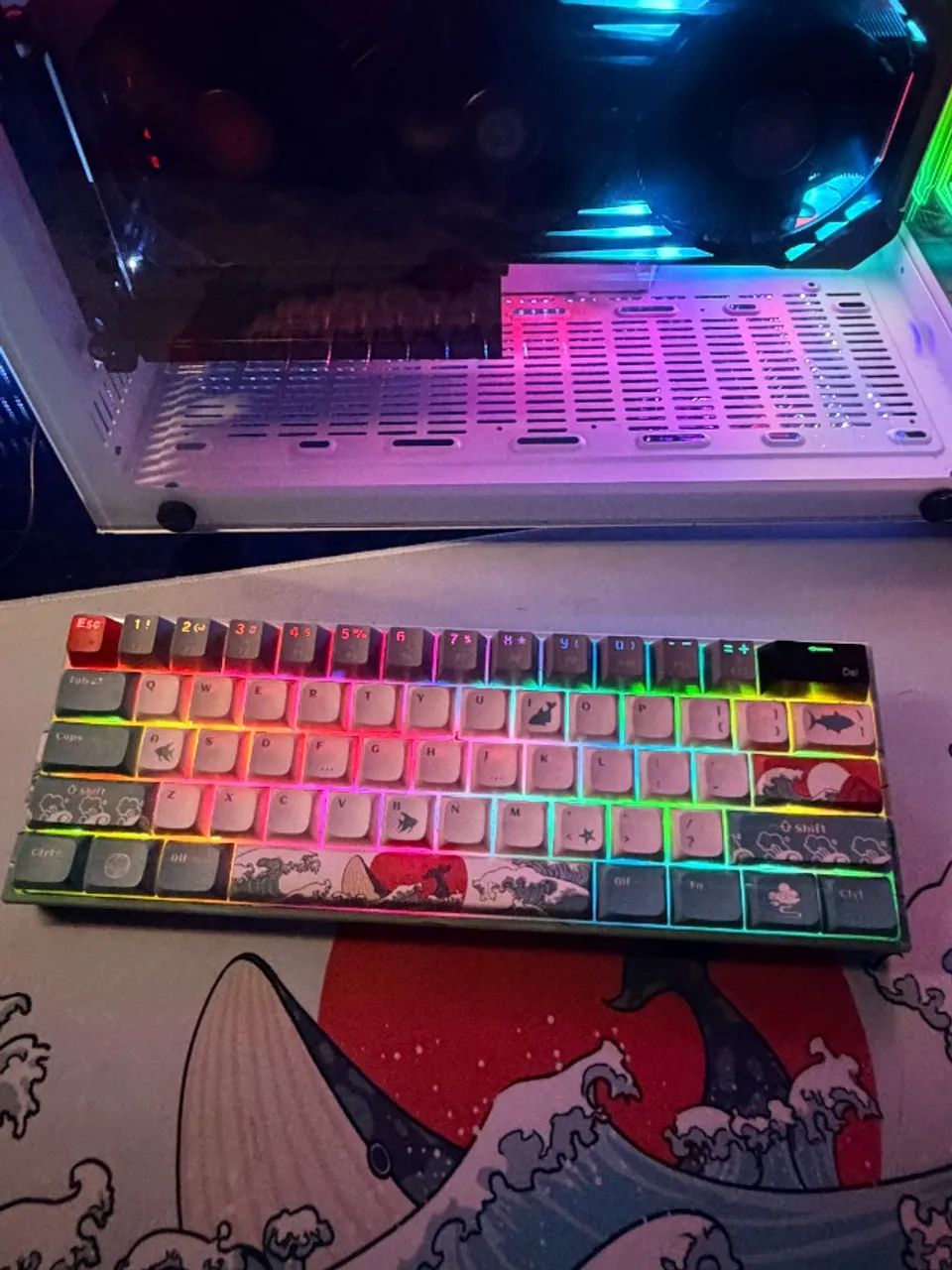 Teclado Mecânico Custom Xvx M87 Tkl Wireless Gateron Red - Foto 2