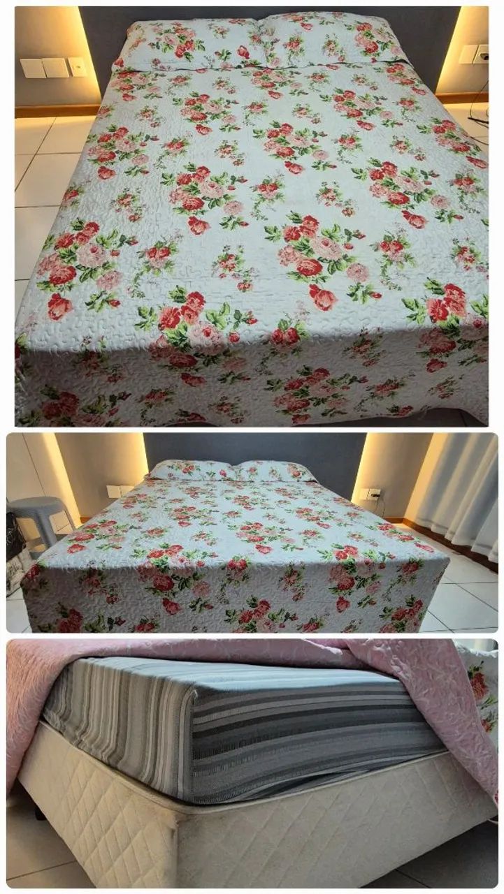 Cama de casal (box + colchão)