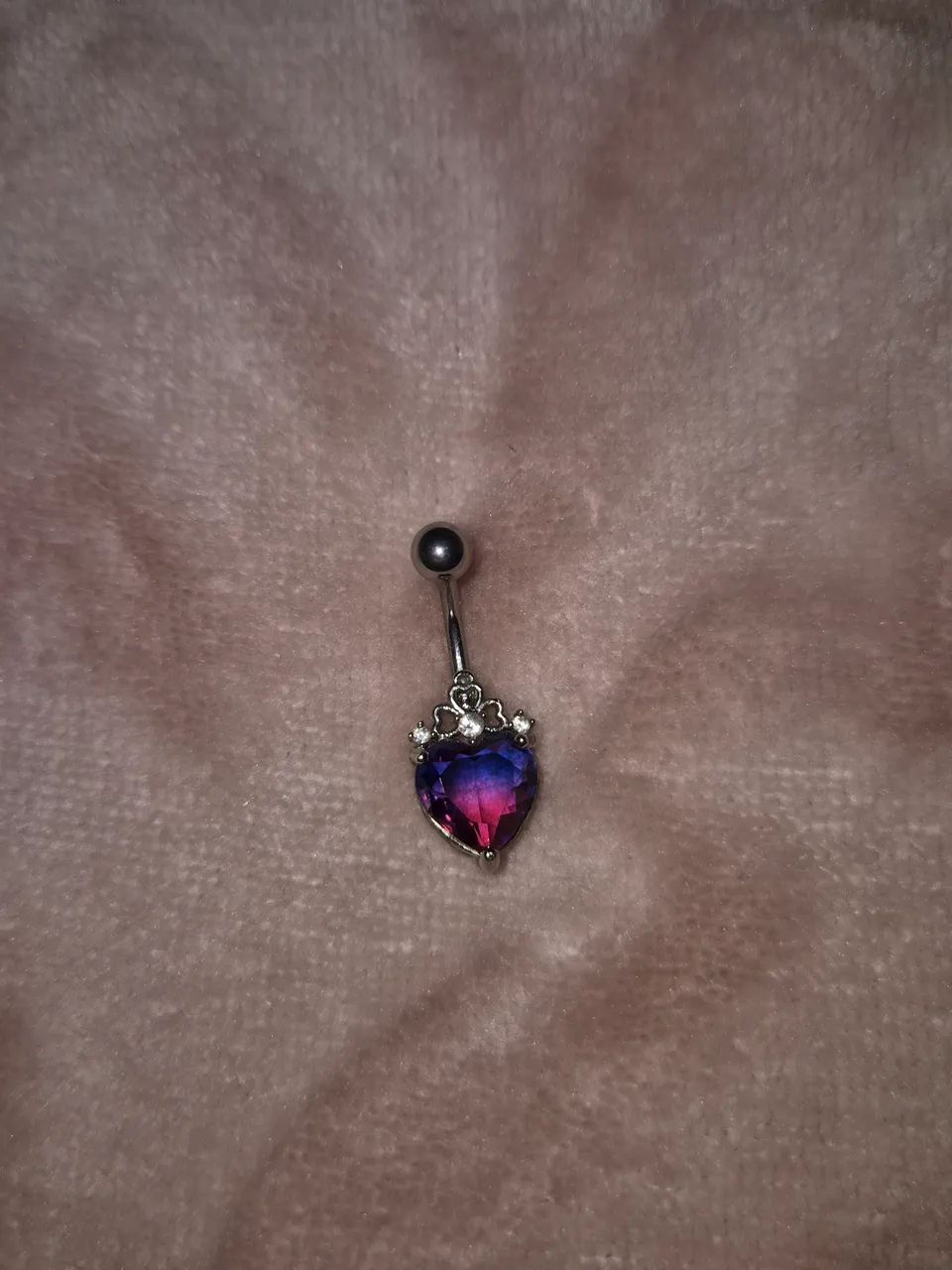 Piercing de Umbigo Coração Multicolorido - Novo - Foto 3
