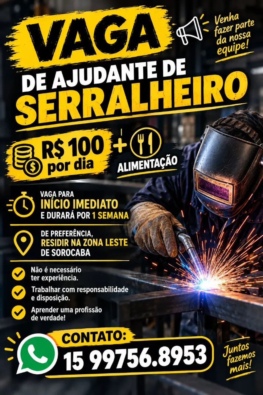 Ajudante de serralheria 