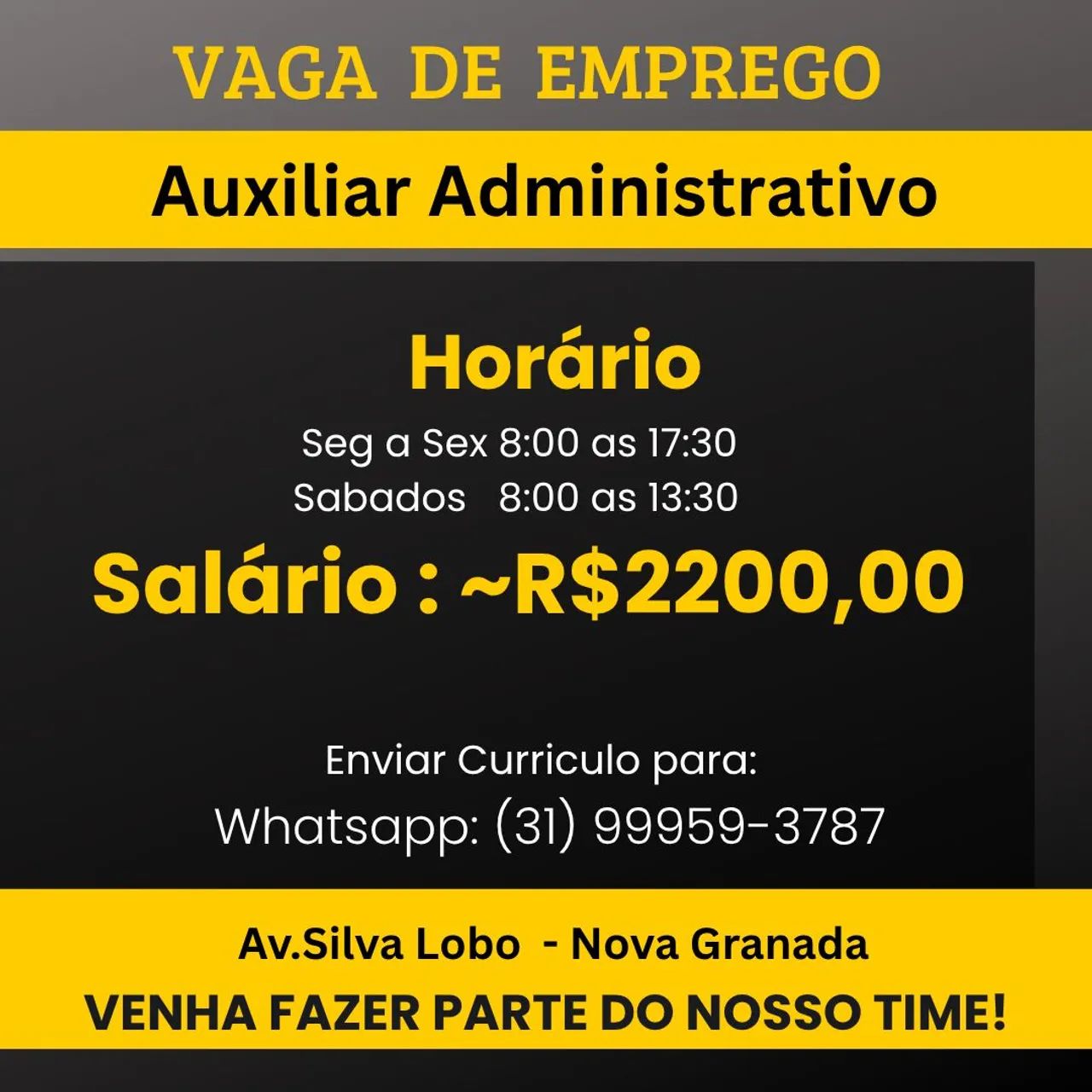 Auxiliar Administrativo ~ R$2.200,00