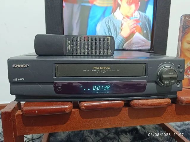Vídeo cassete Sharp 1494b com controle
