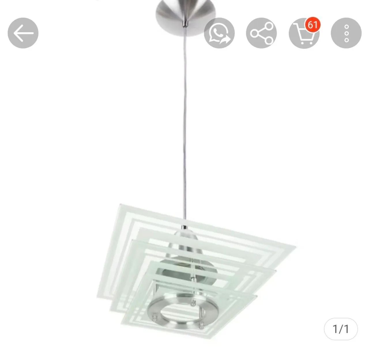 Lustre vidro 3 camadas