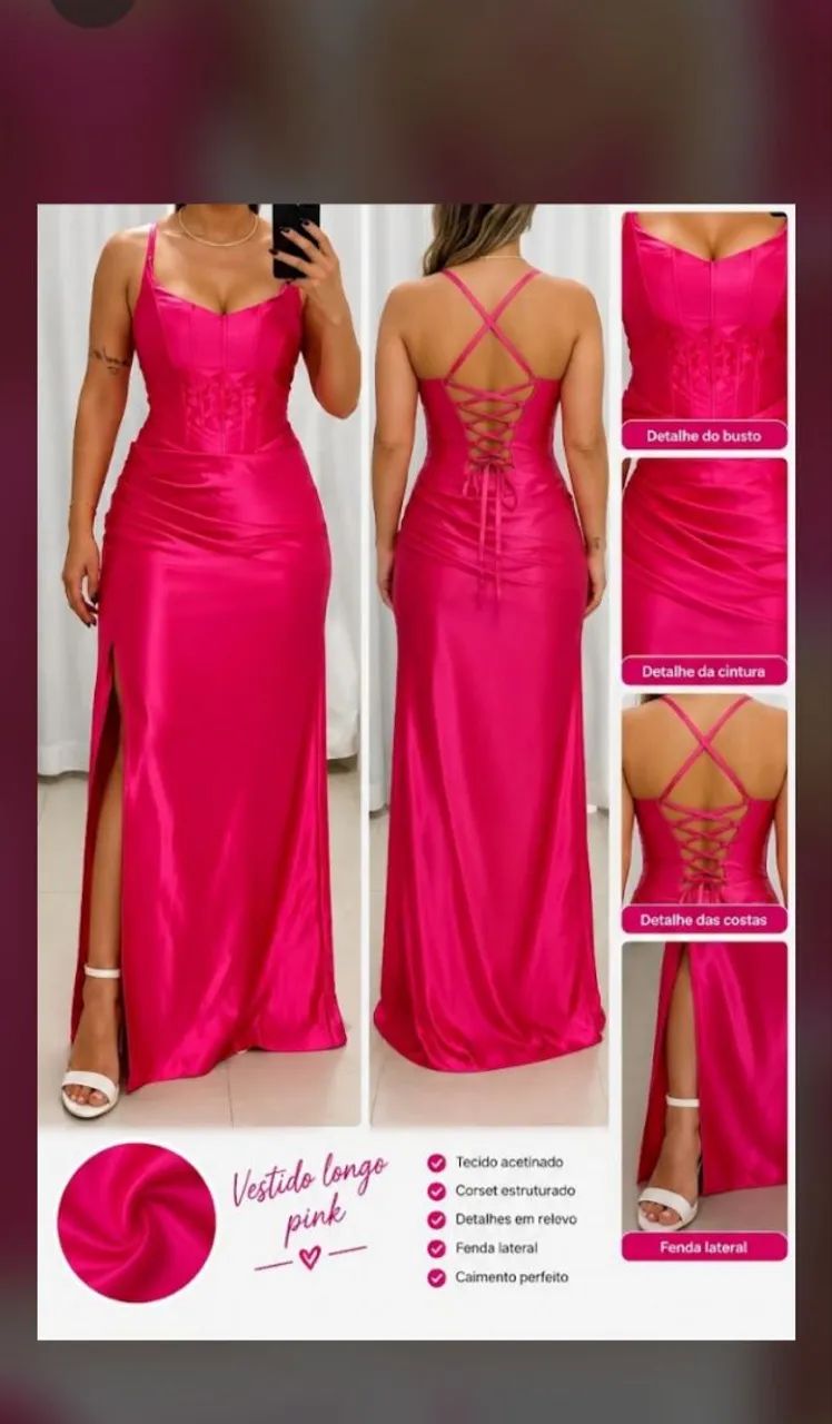 Vestido festa pink