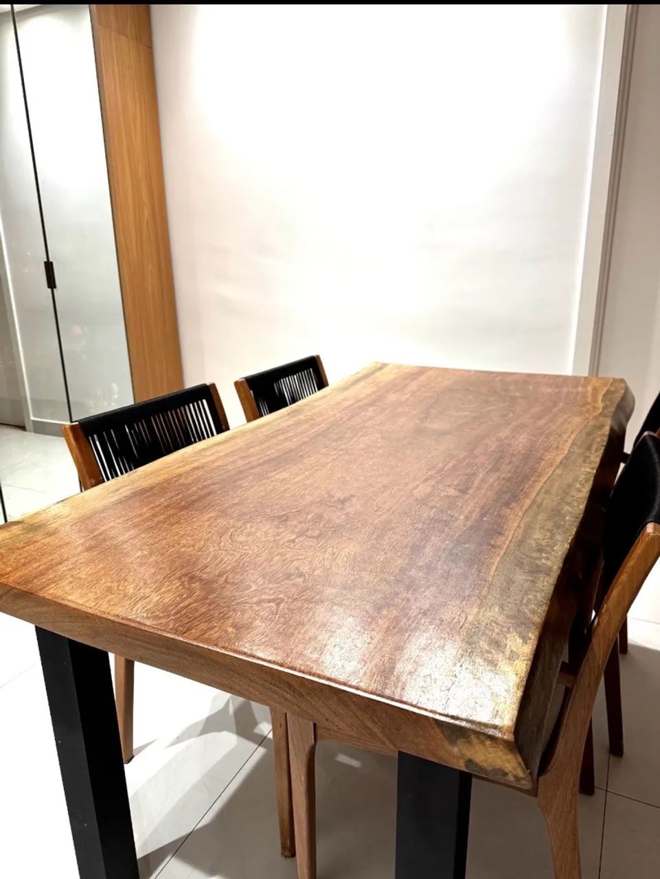CONJUNTO MESA MADEIRA COM CADEIRAS CORDA NÁUTICA  - Foto 2