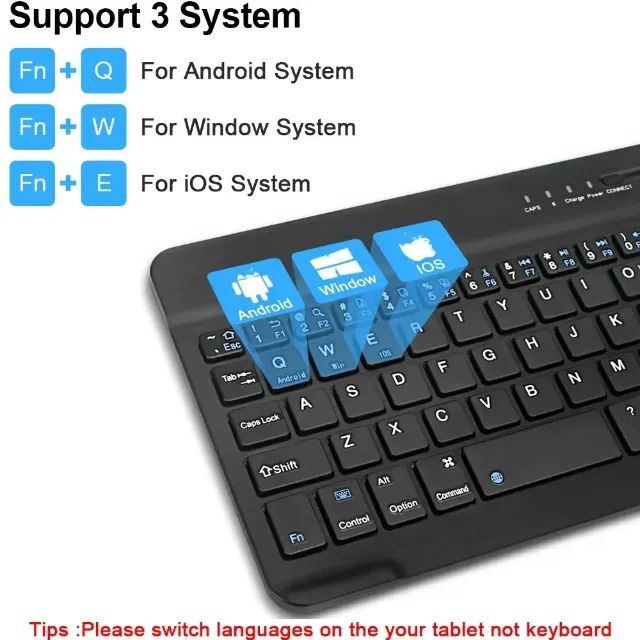 Mini Teclado Bluetooth Compatível com iPad 10ª Geração, iPad Pro/Air/Mini, Samsung e Xiaom - Foto 3
