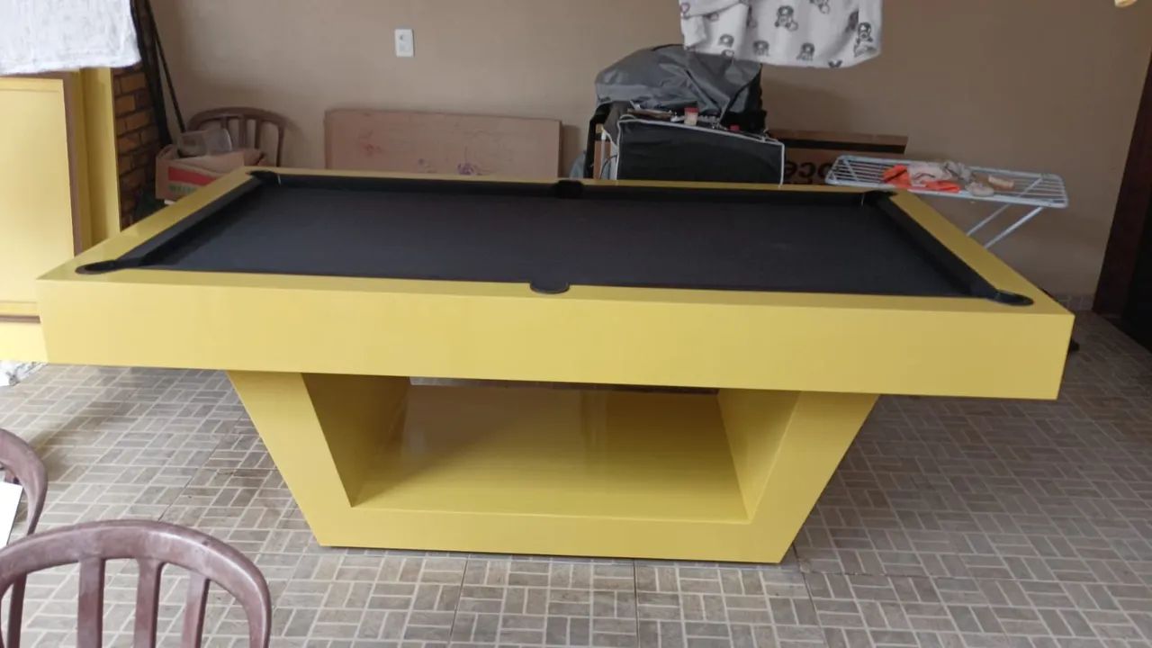Mesa sinuca luxo amarela 