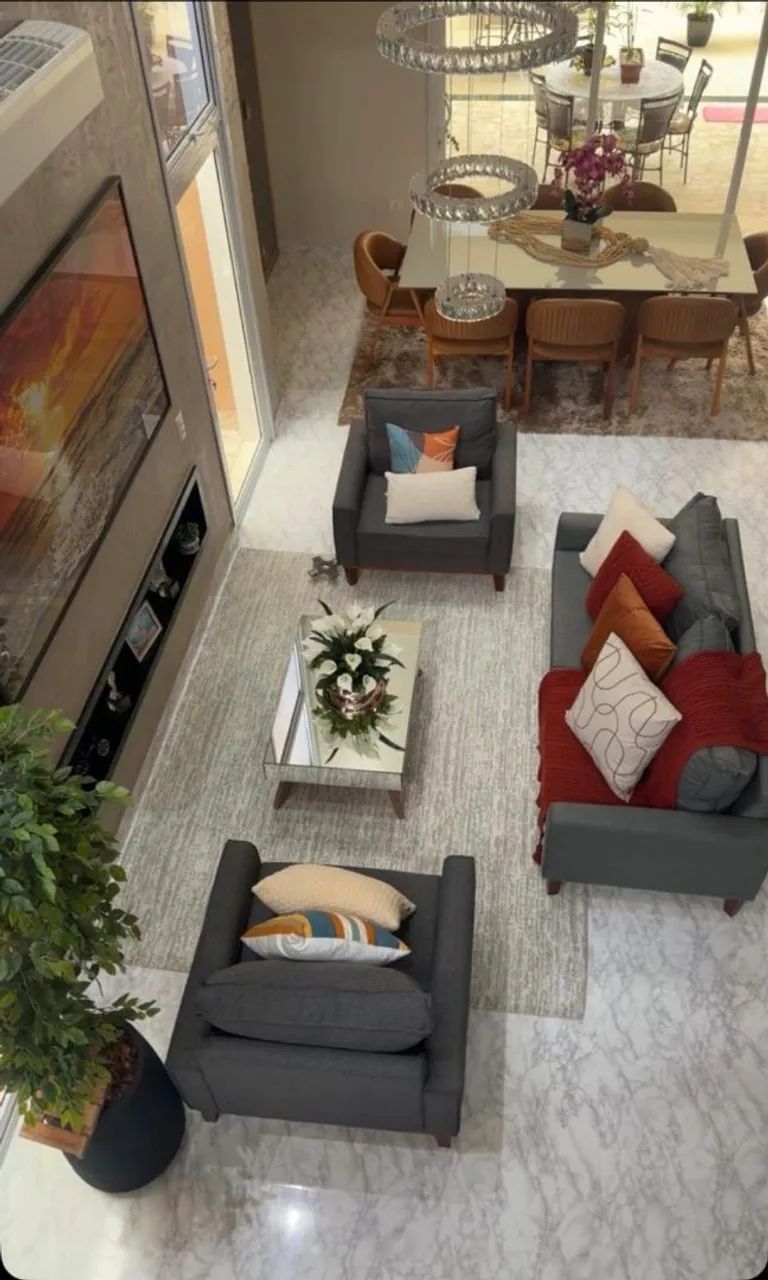 Conjunto Sofá 3 Lugares Istambul Com 2 Poltronas em Linho Cinza - Foto 2