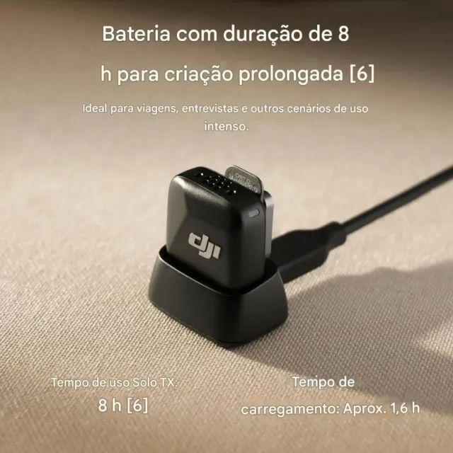 Microfone de Lapela Dji Mic Mini 1tx Transmissor Clip On Bluetooth Sem Fio - Foto 5
