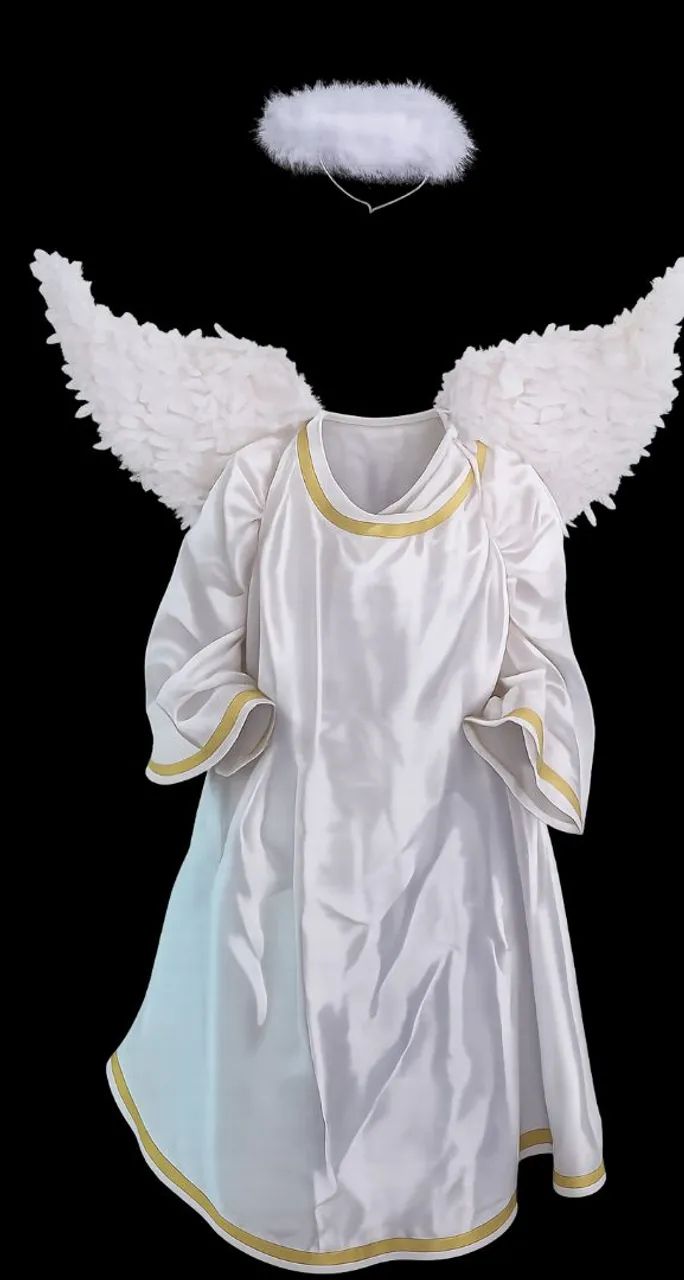 FANTASIA DE ANJO INFANTIL COMPLETA
