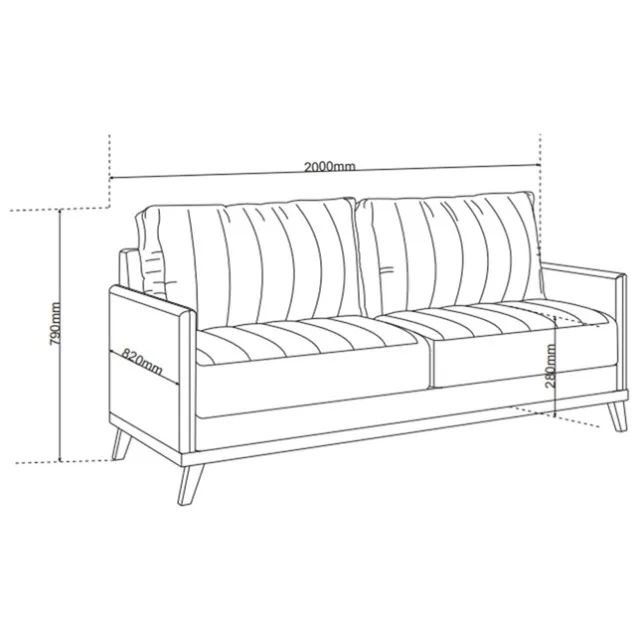 Pronta entrega! Sofa Living 2,00 m Conceito/Concept Linho Bronze - Pague no ato;  - Foto 2