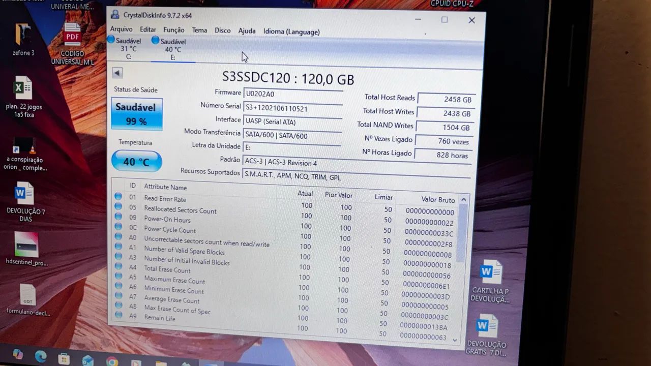 Ssd 120 gb com windows 10 pro - pouco usado -  - Foto 3