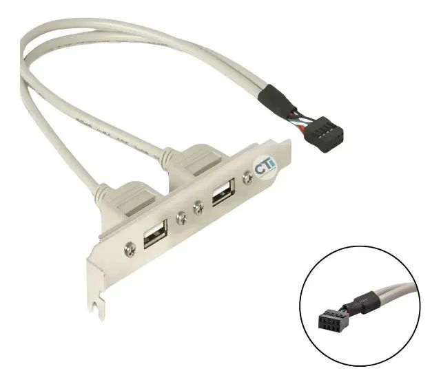 Espelho Painel Traseiro 2 Portas Usb 2.0 Placa Mãe - Foto 2