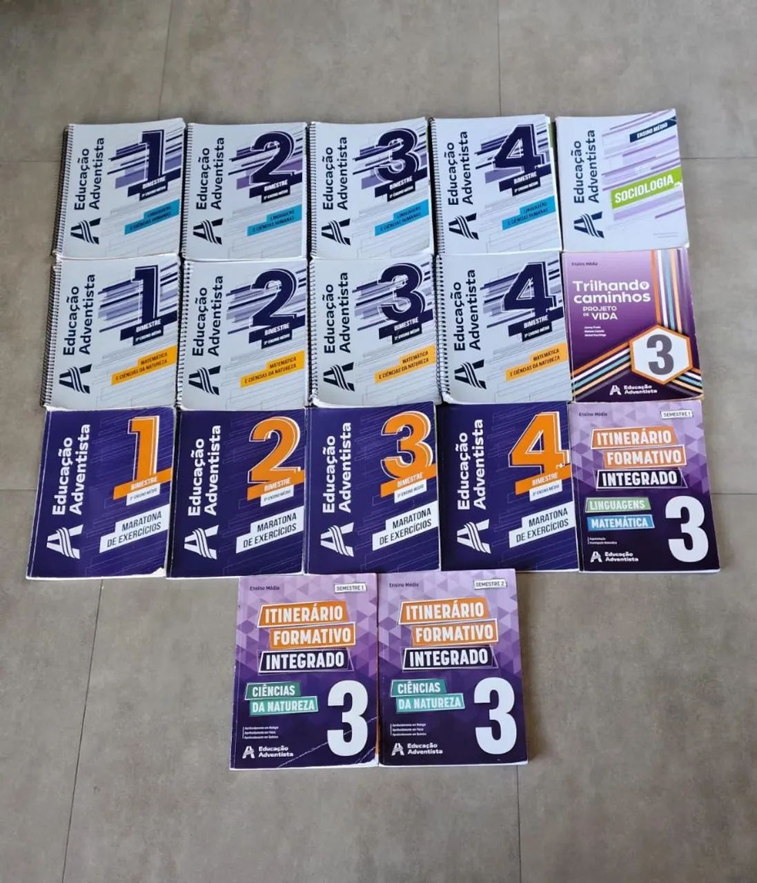 livros usados do terceiro ano do ensino médio do colégio adventista