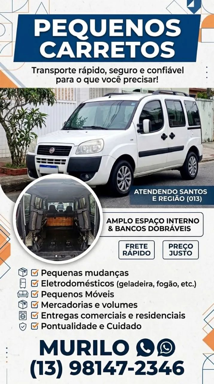 Pequenos Carretos e Fretes Rápidos em Santos 