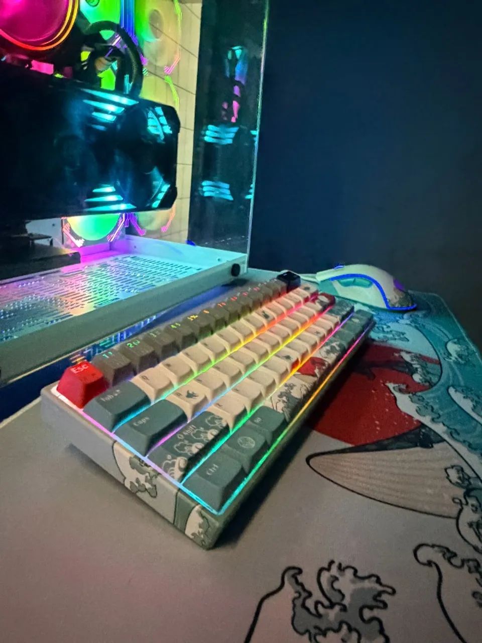 Teclado Mecânico Custom Xvx M87 Tkl Wireless Gateron Red - Foto 4