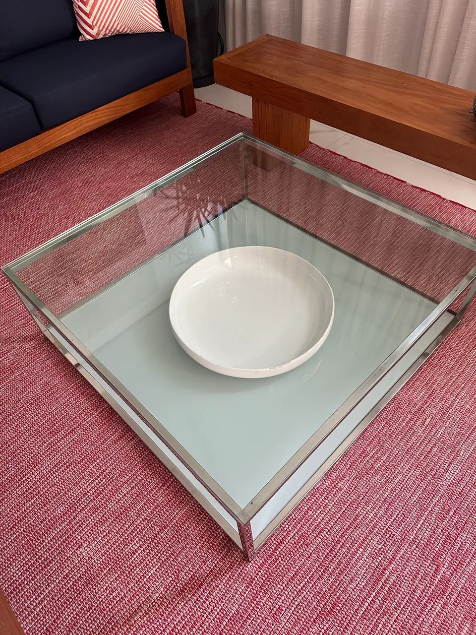 Vendo mesa de centro 1,00x 1,00 m, blindex de 15 mm - Foto 4