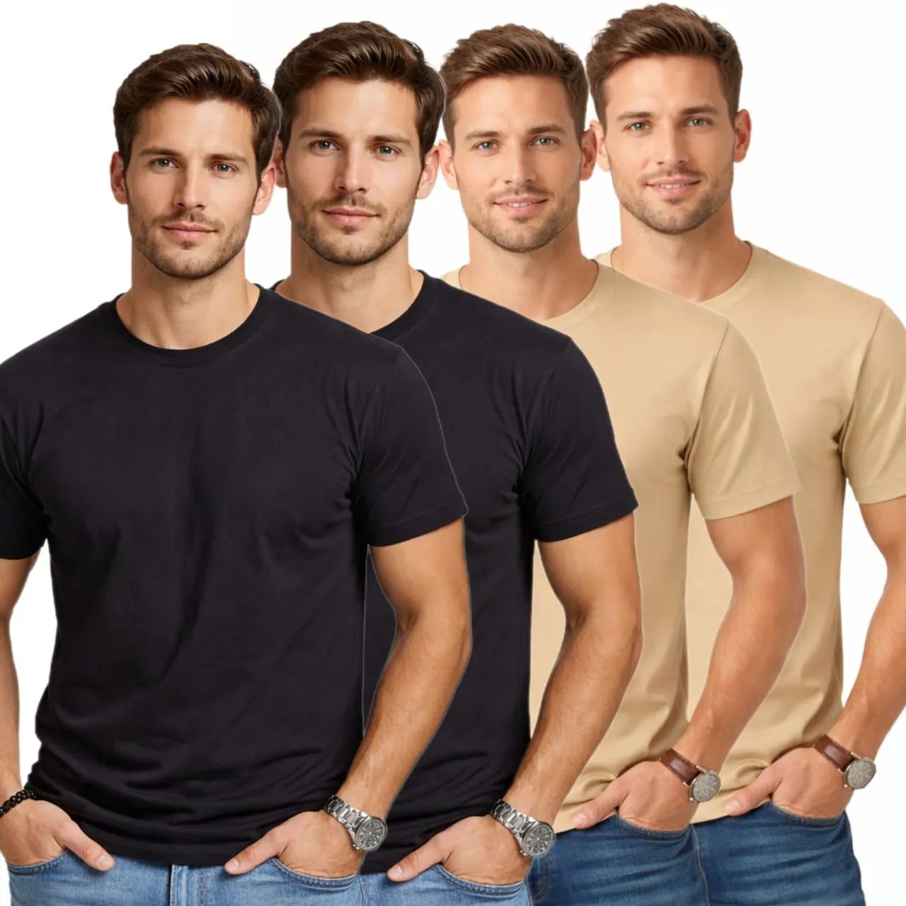 Camisa Masculina 100% algodão lisa - Foto 3