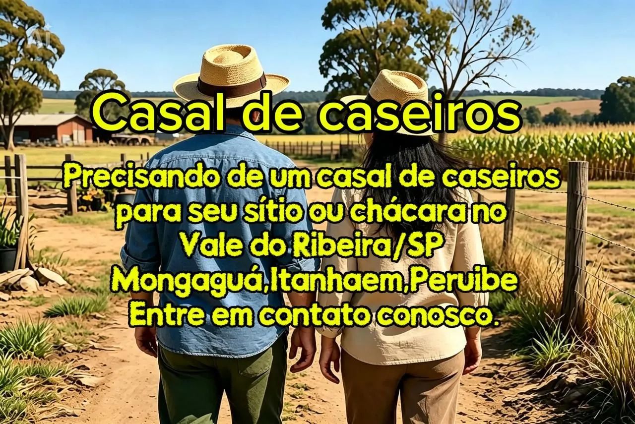 Atenção somente para proprietários de chácaras e sitios  "trabalhar"casal de caseiros!