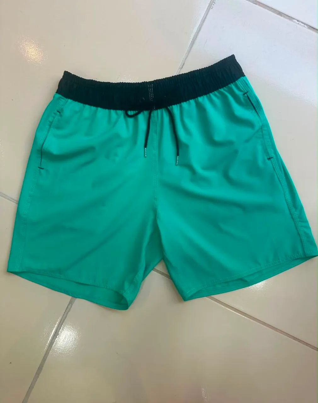 Tactel Elastano Cós Duplo cadaço com ponteira prateada . <br> <br>P M G GG - Foto 4