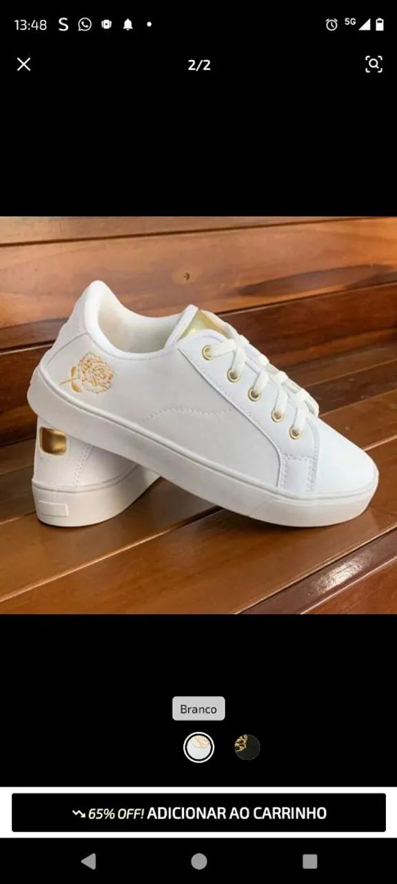 Vendo tênis branco nunca usando 