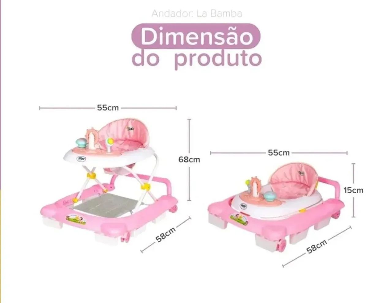 Andadeira Completa Rosa - Foto 2