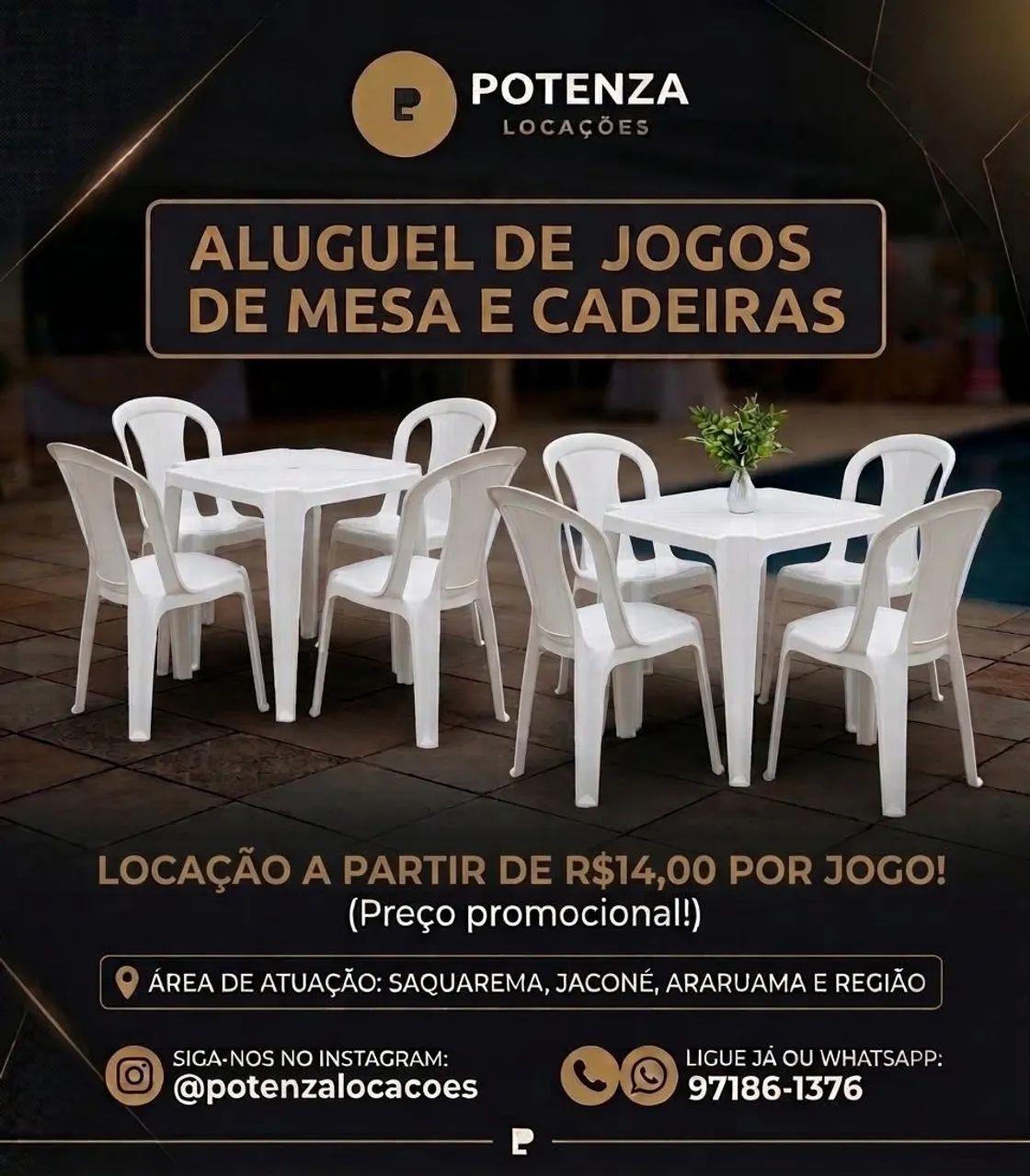 Locação mesa e cadeira Saquarema - Foto 2