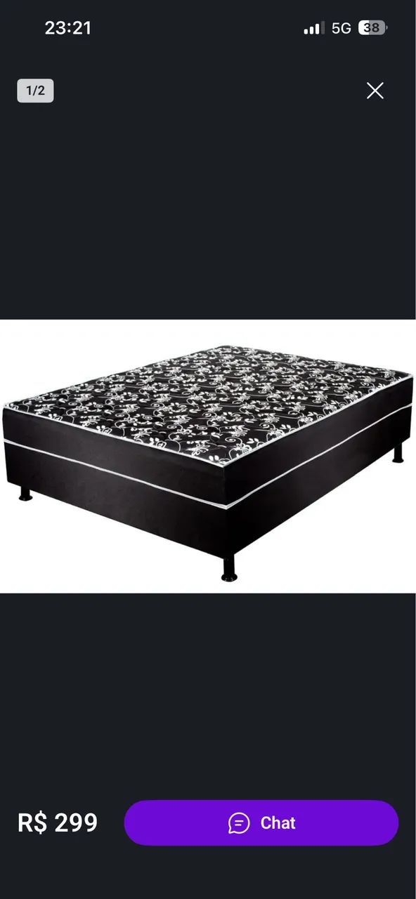 Cama box casal com colchão 