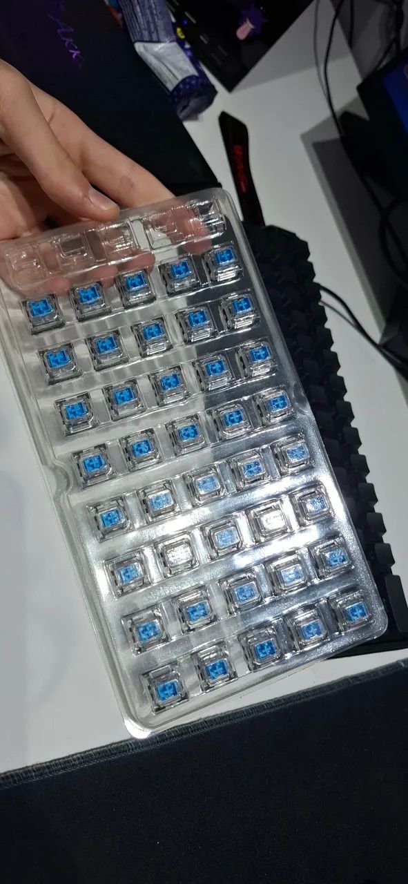 Teclado key caps mecanico azul - Foto 2