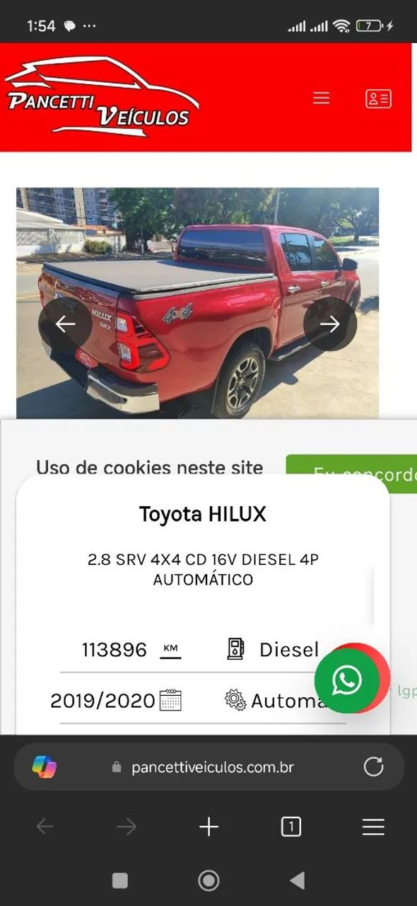 Toyota Hilux Hilux CD SRV 4x4 2.8 TDI Diesel Aut. 2020