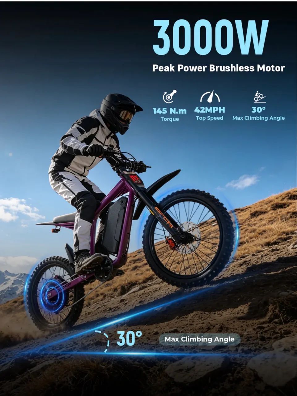 Bicicleta elétrica 3.000W - Foto 4