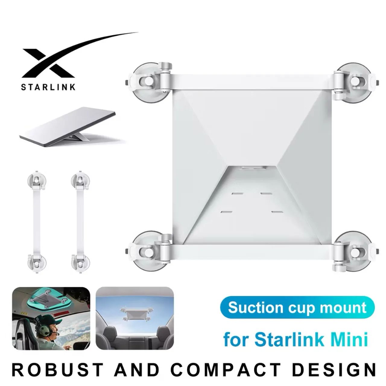 Starlink Mini Suporte De Ventosa 