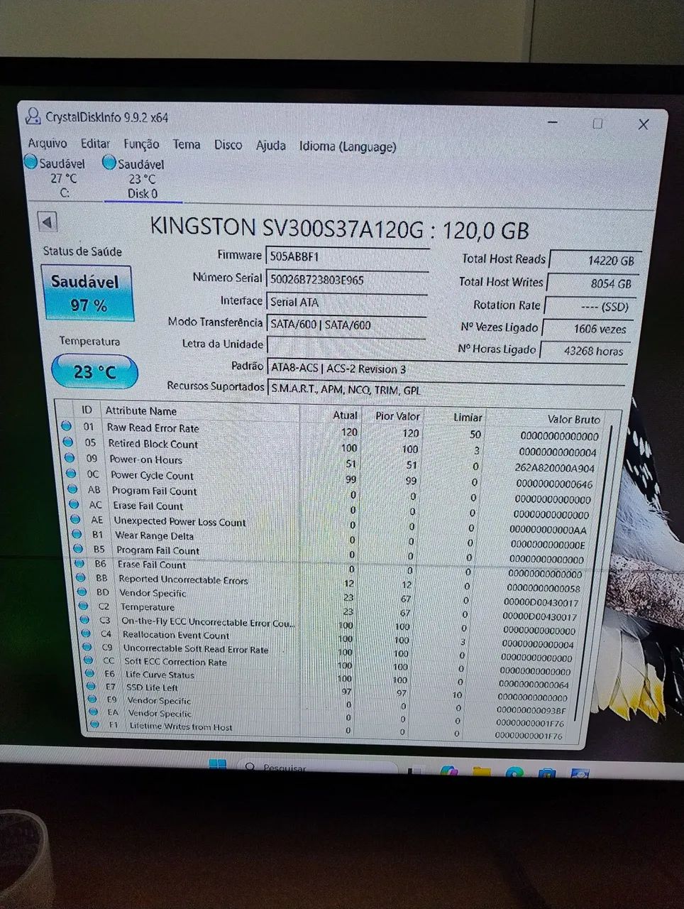 SSD Kingston 120GB. Ótimo estado. - Foto 4